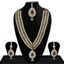 Vivant Charms Austrian Stone Necklace Set With Maang Tikka - 1103639