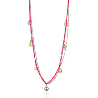 Urthn Gold Plated  Double Chain Statement Necklace - 1104003