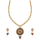 Kriaa Austrian Stone Maroon Meenakari Necklace Set - 1104539