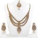 Vivant Charms Austrian Stone Necklace Set With Maang Tikka - 1104911
