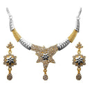 Kriaa Austrian Stone 2 Tone Necklace Set