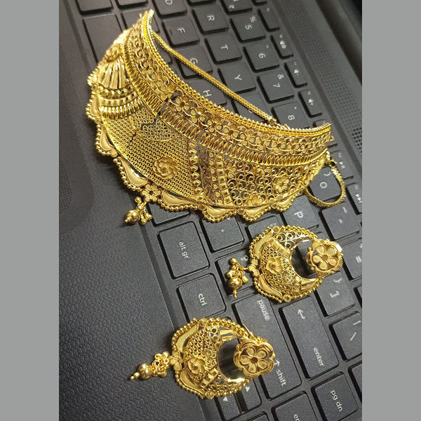 Pari Art Jewellery Forming Gold Choker Necklace Set