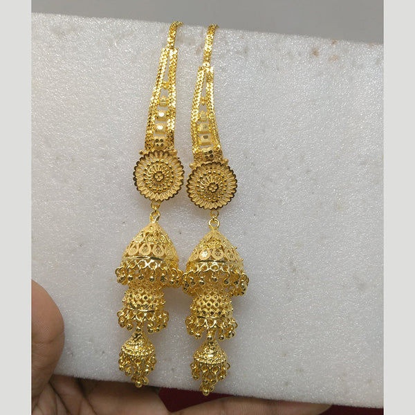 Pari Art Jewellery Forming Gold Kanchain Jhumki Earrings