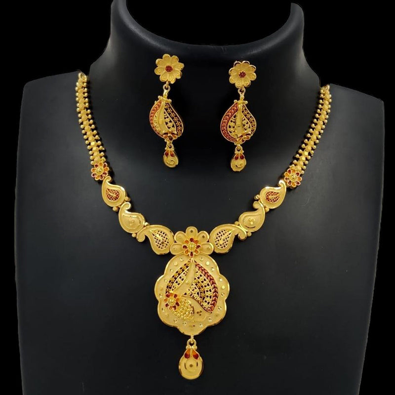 Pari Art Jewellery Forming Gold Necklace Set