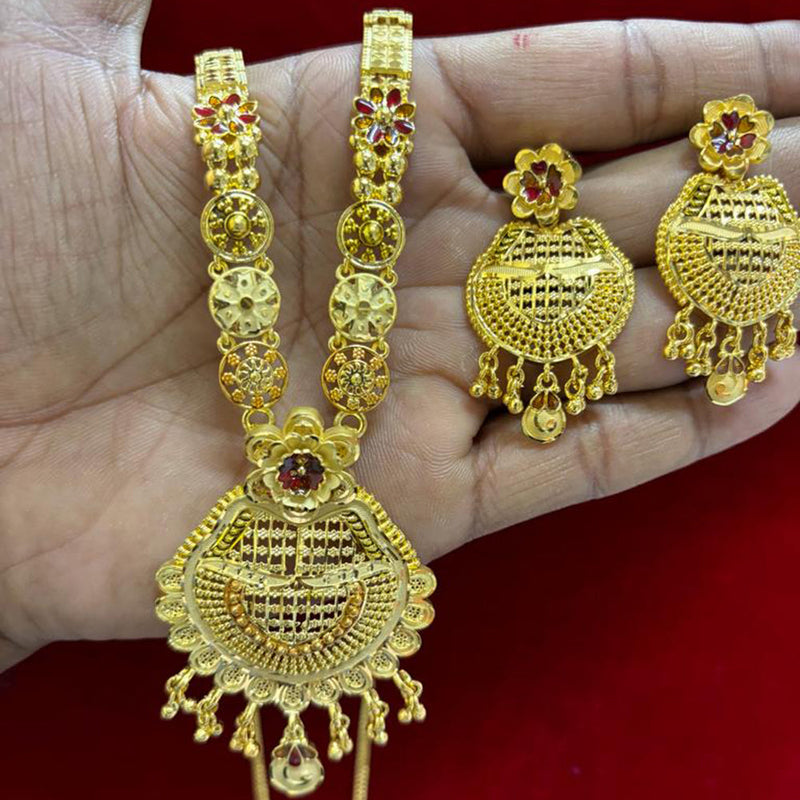 Pari Art Jewellery Forming Gold Long Necklace Set