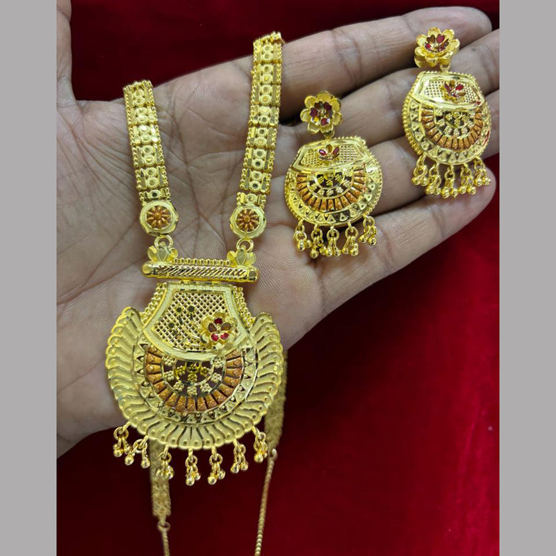 Pari Art Jewellery Forming Gold Long Necklace Set