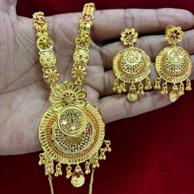 Pari Art Jewellery Forming Gold Long Necklace Set