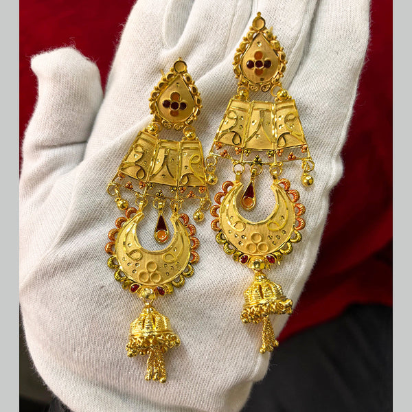 Pari Art Jewellery Gold Forming Dangler Earrings