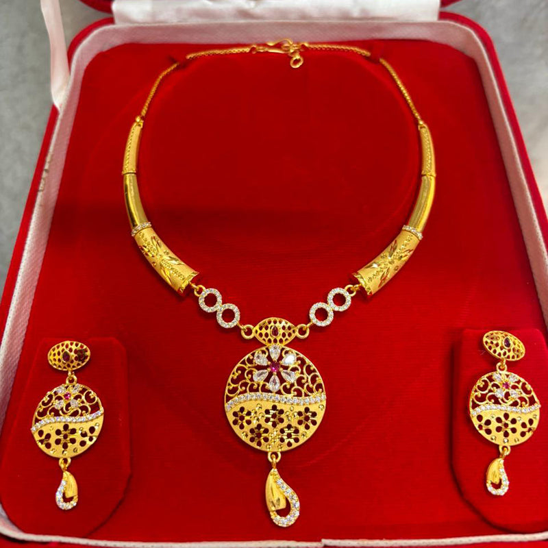 Pari Art Jewellery Forming Gold Necklace Set