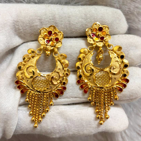 Pari Art Jewellery Forming Gold Dangler Earrings