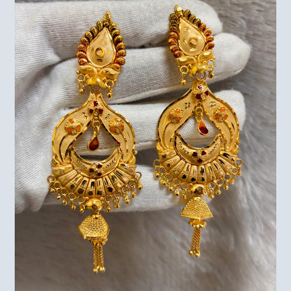 Pari Art Jewellery Forming Gold Dangler Earrings