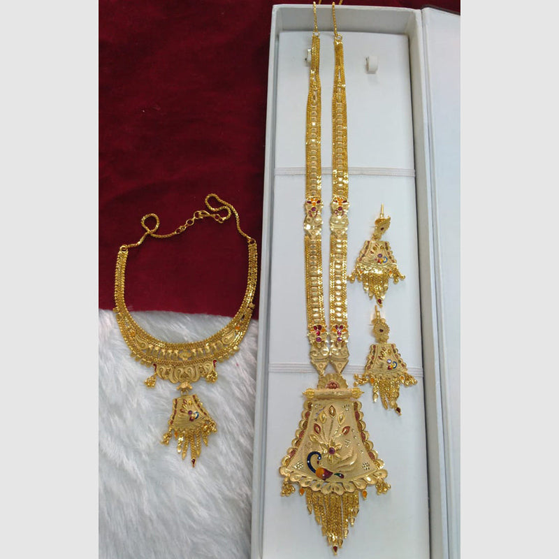 Pari Art Jewellery Forming Gold Combo Necklace Set