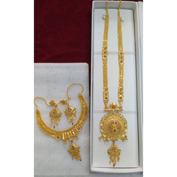 Pari Art Jewellery Forming Gold Combo Necklace Set