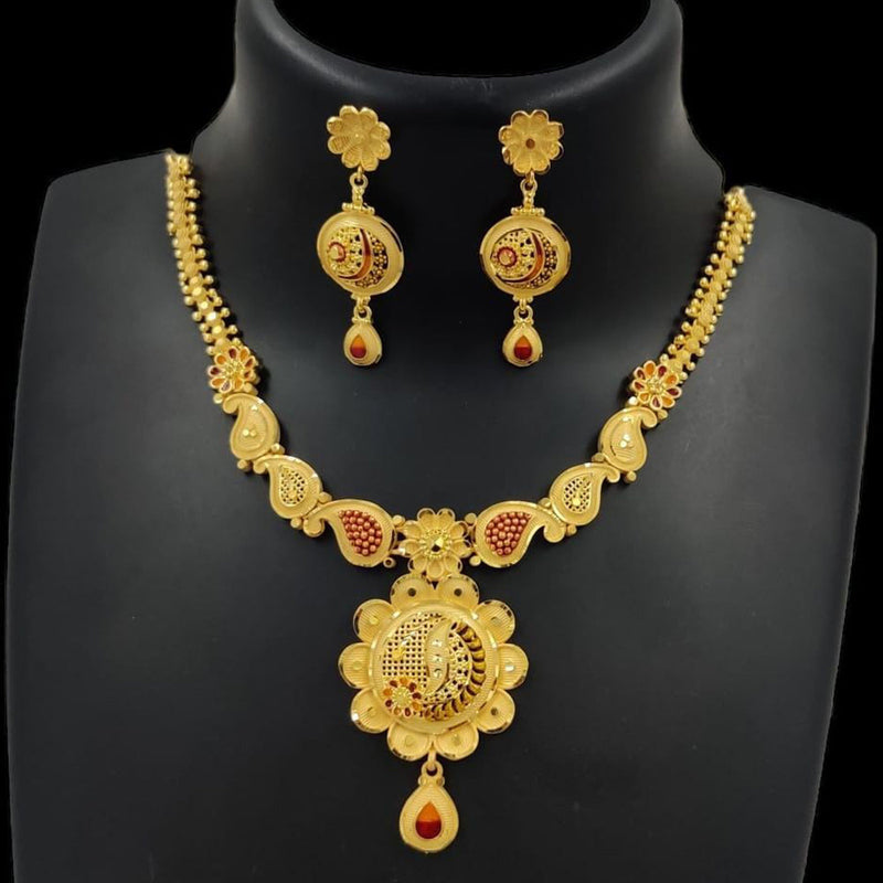 Pari Art Jewellery Forming Gold Necklace Set