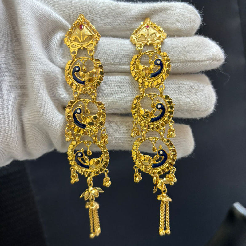 Pari Art Jewellery Gold Forming Dangler Earrings