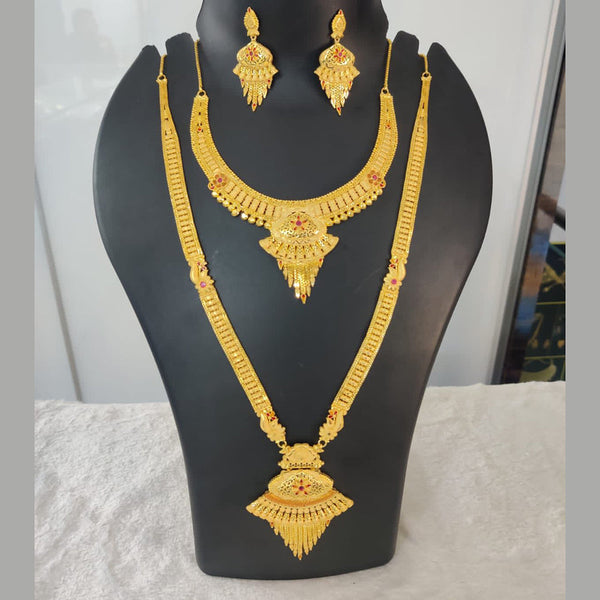 Pari Art Jewellery Forming Gold Double Necklace Set