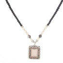 Urthn Pink Austrian Stone Rhodium Plated Fusion Necklace - 1105715