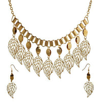 Jeweljunk Gold Plated Statement Necklace Set -1106002