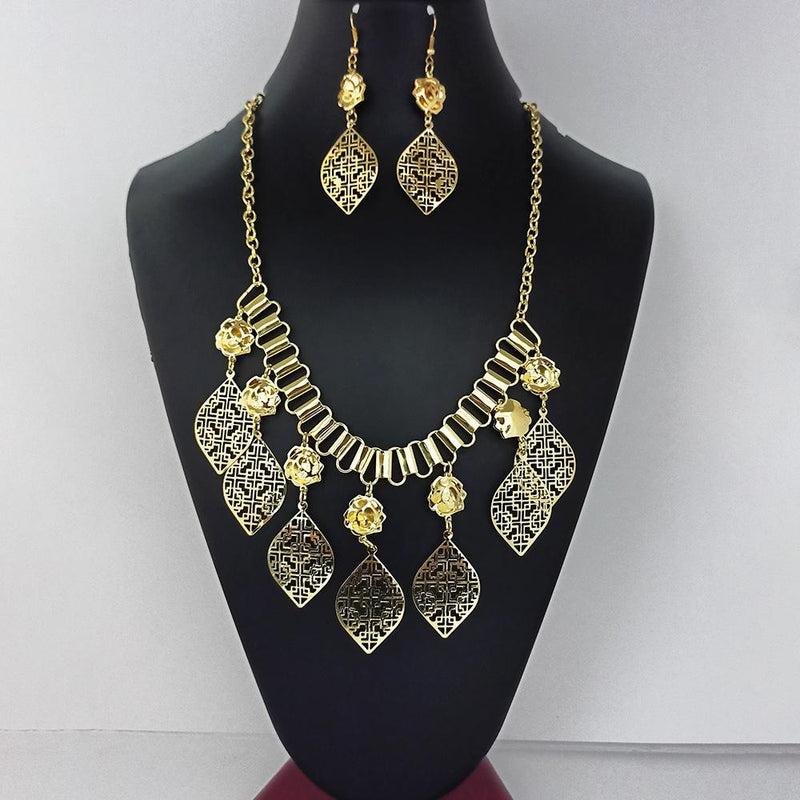 Urthn Gold Plated Statement Necklace Set  - 1106010A