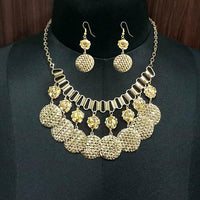 Jeweljunk Gold Plated Statement Necklace Set - 1106020