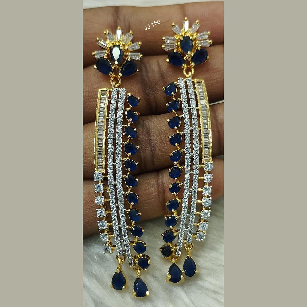 Jain Jewellers Gold Plated Ad Stone Dangler Earrings