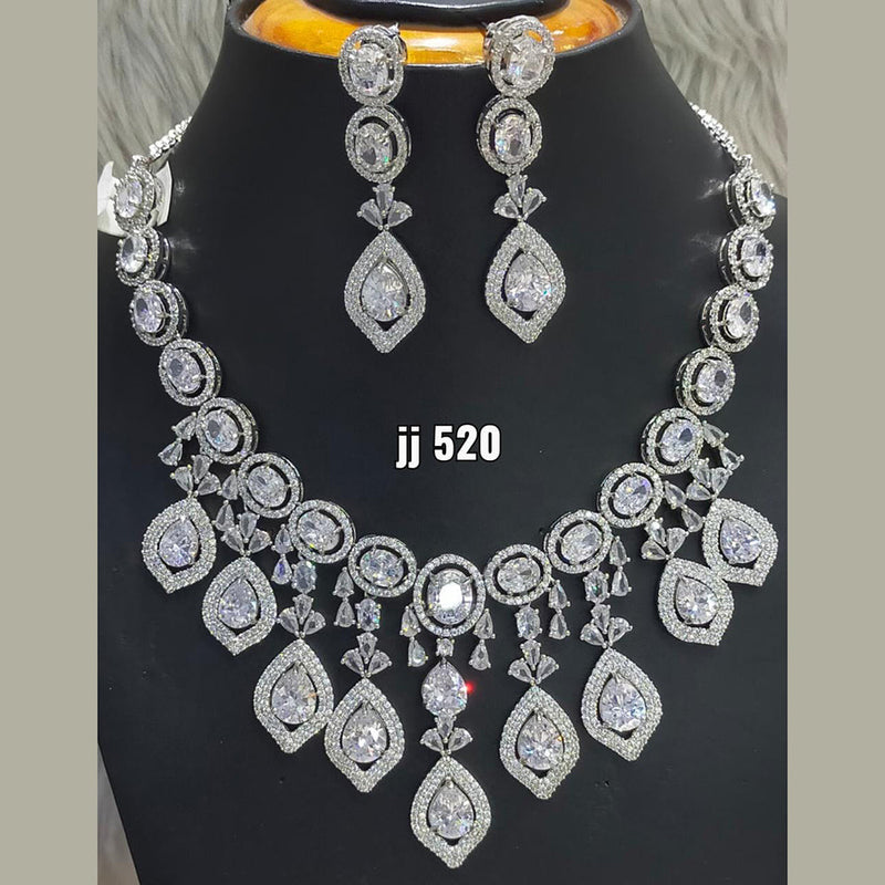 Jain Jewellers American Diamond Necklace Set - 11061556WH