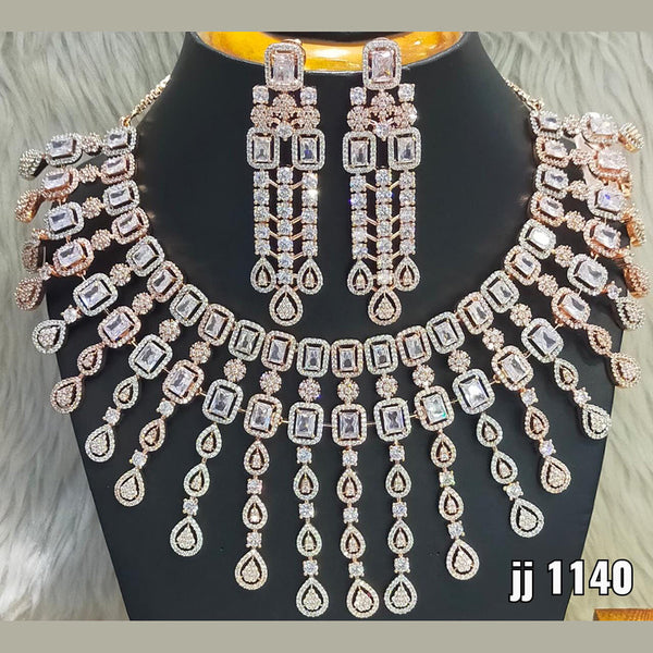 Jain Jewellers American Diamond Necklace Set - 11061569WH