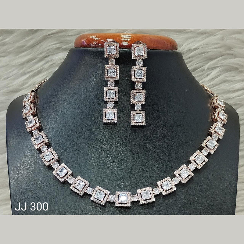 Jain Jewellers American Diamond Necklace Set - 11061628