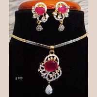 Jain Jewellers Ad Stone Pendant Set - 11061667