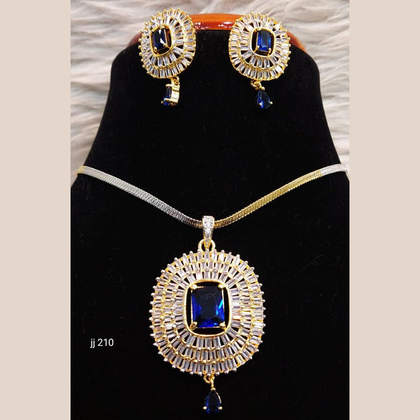 Jain Jewellers Ad Stone Pendant Set - 11061668