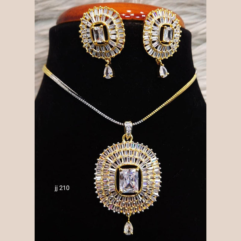 Jain Jewellers Ad Stone Pendant Set - 11061668