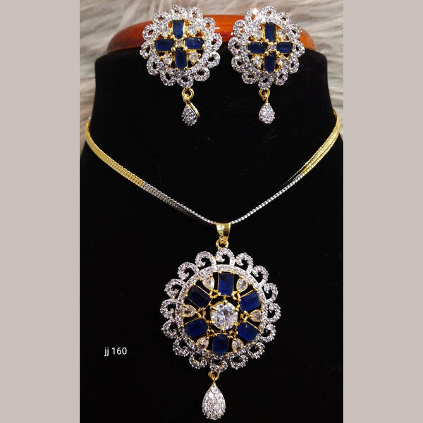 Jain Jewellers Ad Stone Pendant Set - 11061687