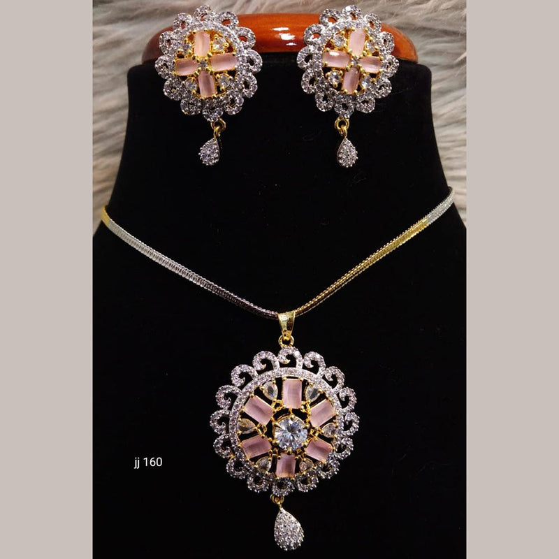 Jain Jewellers Ad Stone Pendant Set - 11061687