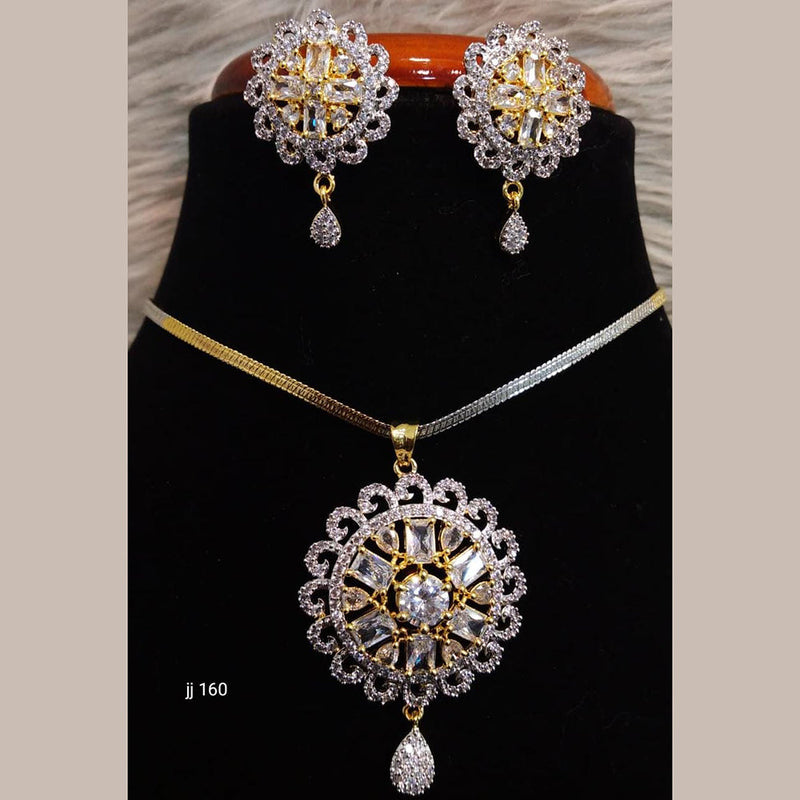 Jain Jewellers Ad Stone Pendant Set - 11061687