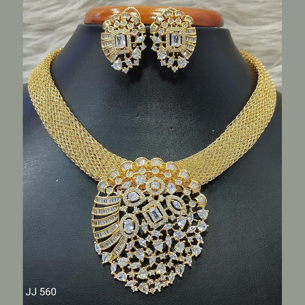 Jain Jewellers American Diamond Necklace Set - 11061701