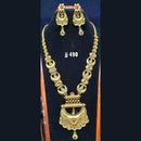 Jain Jewellers Gold Plated Pota Stone Long Haram Necklace Set - 11061715