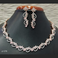 Jain Jewellers American Diamond Necklace Set - 11061764