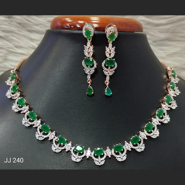 Jain Jewellers American Diamond Necklace Set - 11061770