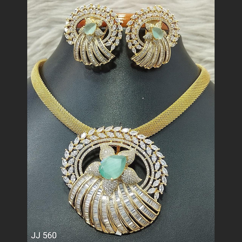 Jain Jewellers American Diamond Necklace Set - 11061775