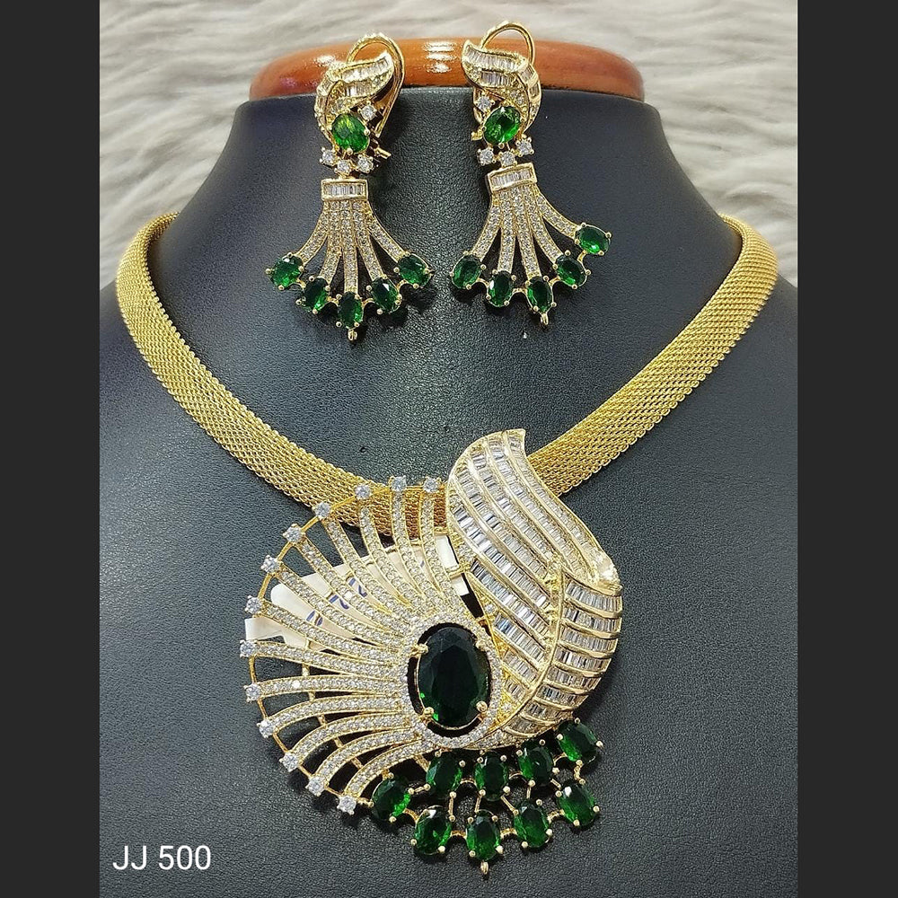 Jain Jewellers American Diamond Necklace Set - 11061777