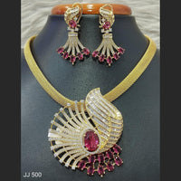 Jain Jewellers American Diamond Necklace Set - 11061777