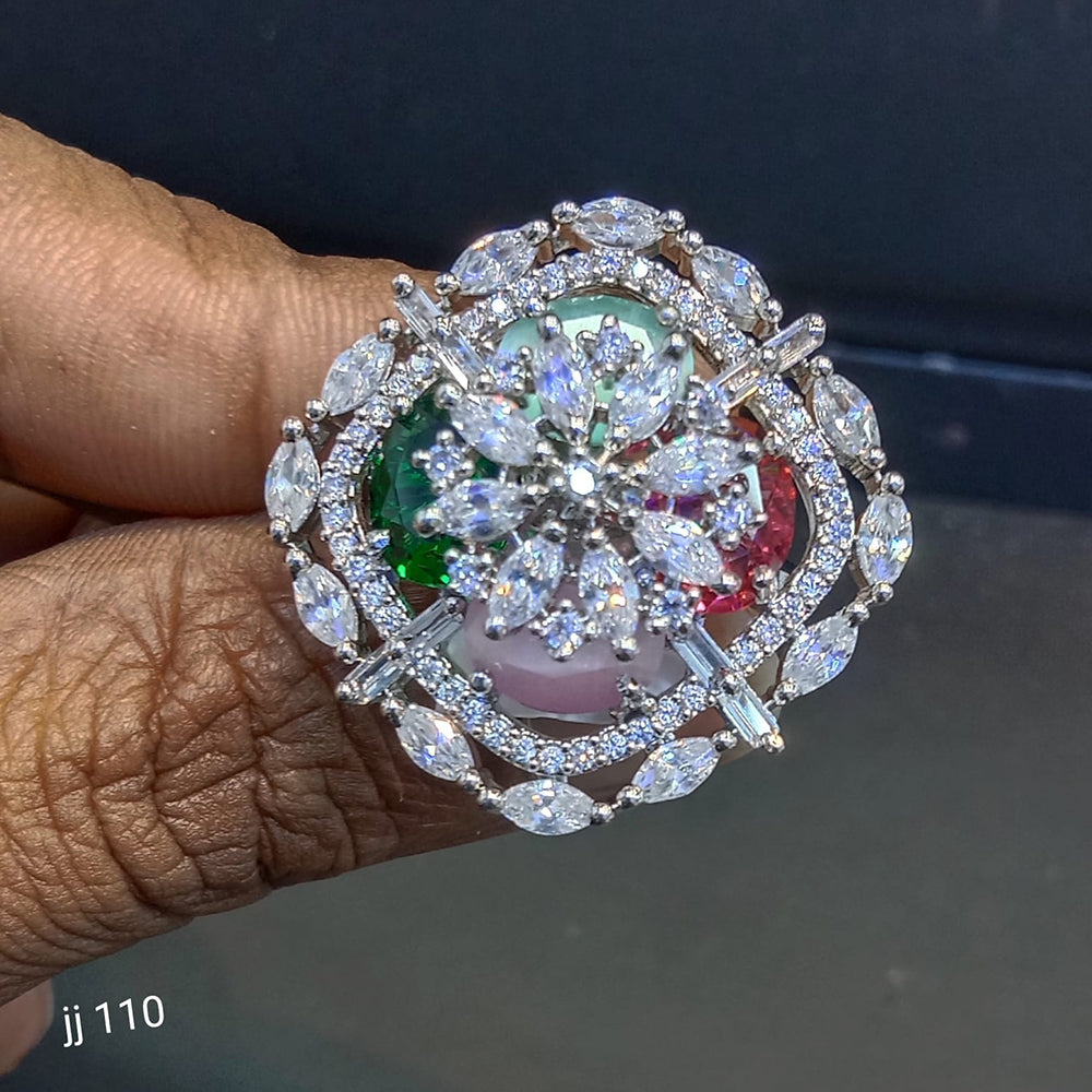 Jain Jewellers American Diamond Stone Adjustable Ring  - 11061805