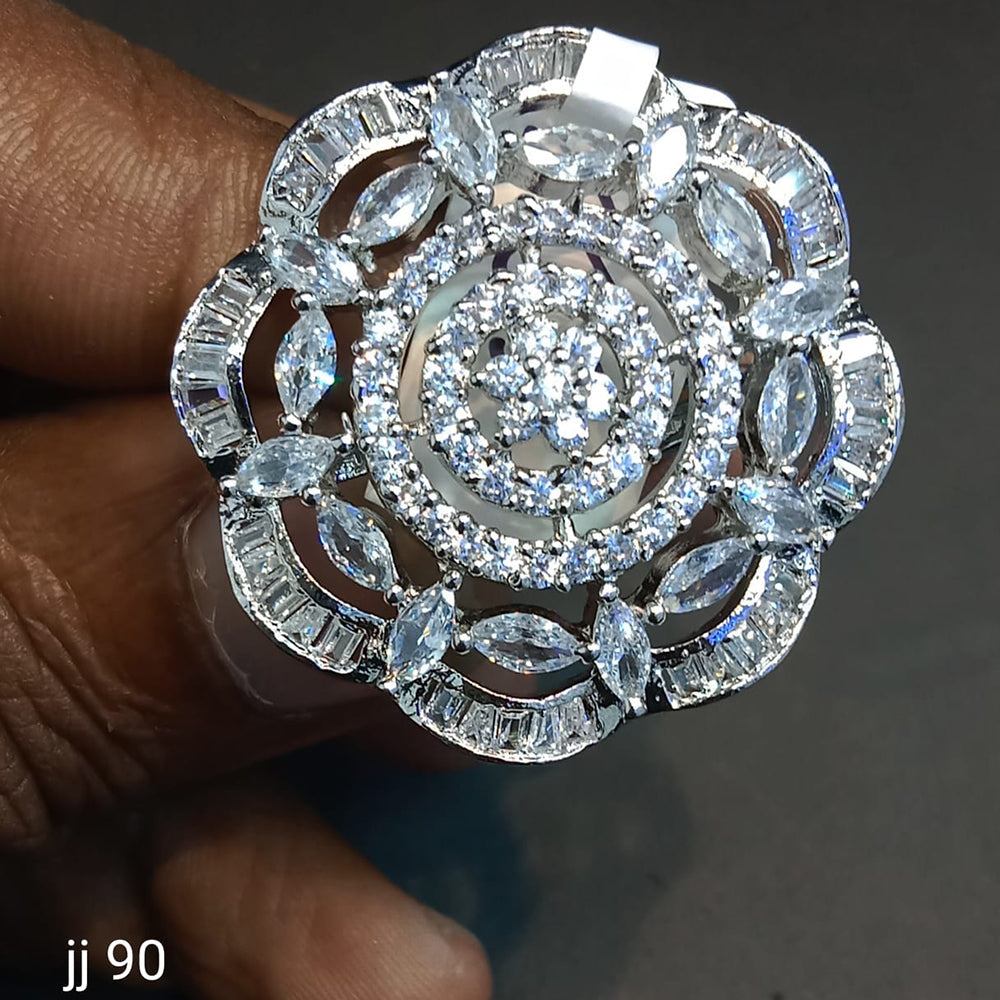 Jain Jewellers American Diamond Stone Adjustable Ring  - 11061807