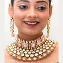 Jain Jewellers Gold Plated Kundan Stone Necklace Set