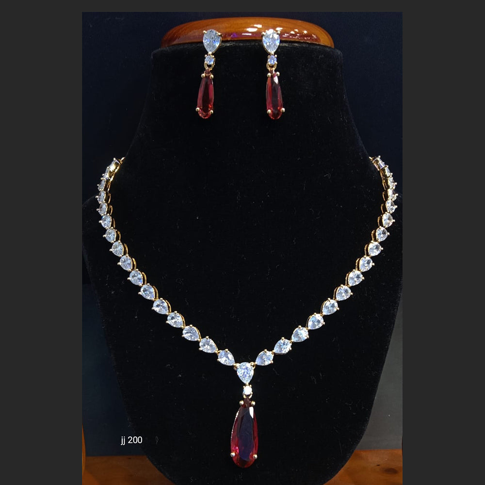 Jain Jewellers American Diamond Jewellery Necklace Set