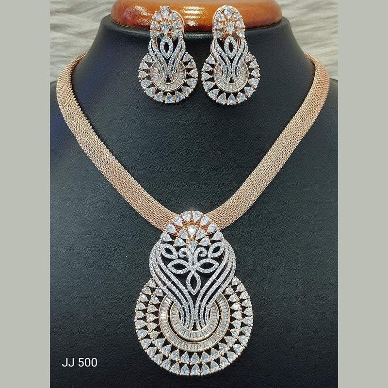 Jain Jewellers American Diamond Necklace Set - 11062028