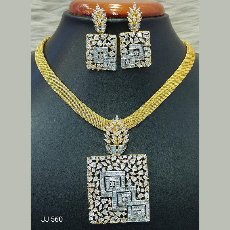 Jain Jewellers American Diamond Necklace Set - 11062031