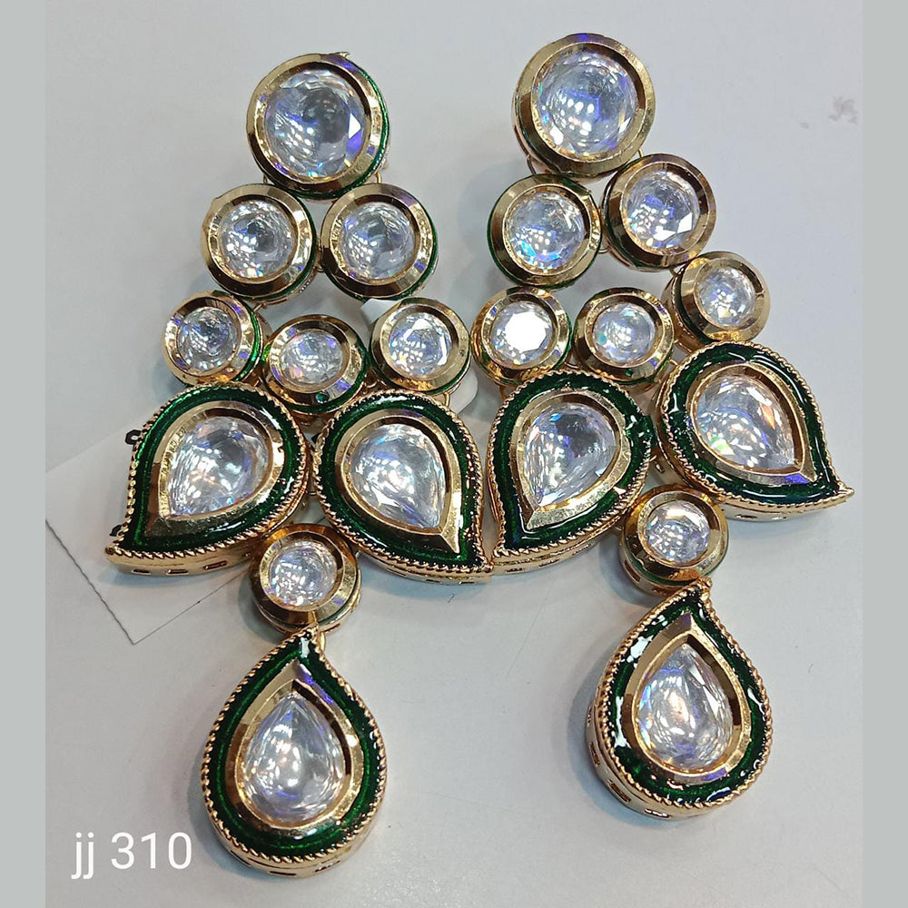 Jain Jewellers Gold Plated Kundan Stone Dangler Earrings