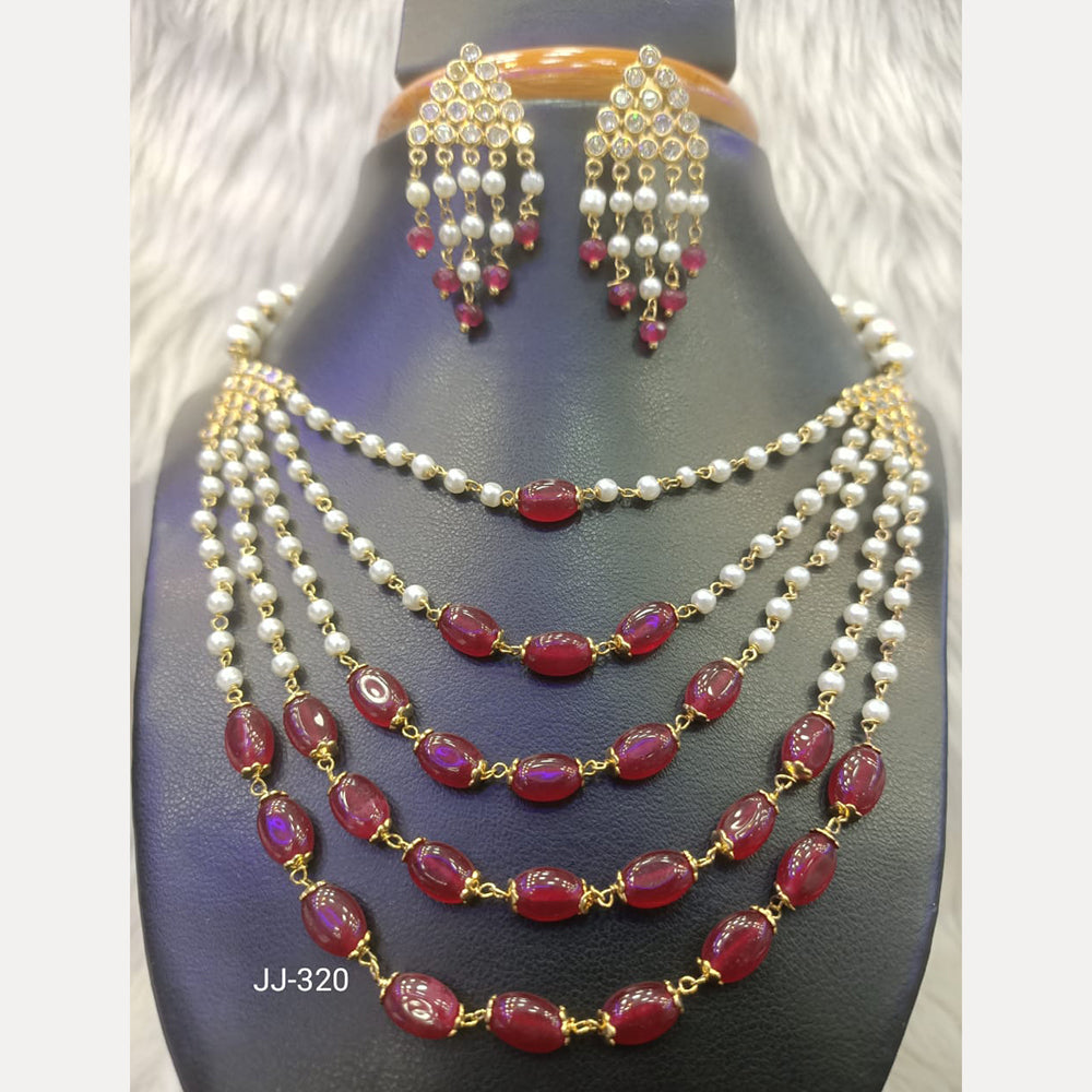 Jain Jewellers Gold Plated American Diamond Necklace Set