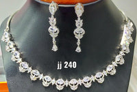 Jain Jewellers American Diamond Necklace Set - 11062299